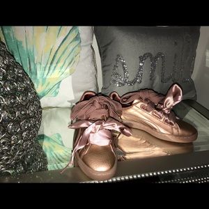 PUMA basket heart rose gold sneakers